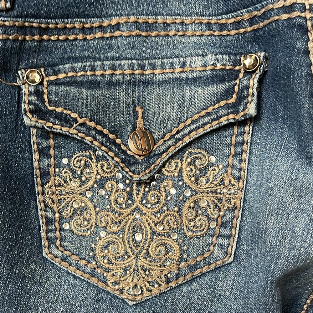 Nine West indigo bling pocket straight leg Jeans size 12/31